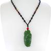 1.9" China Certified Nature Hetian Nephrite Green Jade Fortune Toad Hand Caved Necklace Pendant 2534 view 1
