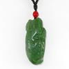 1.9" China Certified Nature Hetian Nephrite Green Jade Fortune Toad Hand Caved Necklace Pendant 2534 view 2