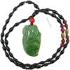1.9" China Certified Nature Hetian Nephrite Green Jade Fortune Toad Hand Caved Necklace Pendant 2534 view 4