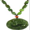 1.9" China Certified Nature Hetian Nephrite Green Jade Fortune Fish and Lotus Hand Carved Necklace Pendant 2528 view 1