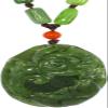 1.9" China Certified Nature Hetian Nephrite Green Jade Fortune Fish and Lotus Hand Carved Necklace Pendant 2528 view 2