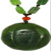 1.9" China Certified Nature Hetian Nephrite Green Jade Fortune Fish and Lotus Hand Carved Necklace Pendant 2528 view 4