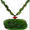 2" China Certified Nature Hetian Nephrite Green Jade Wealth Fish and Lotus Hand Carved Necklace Pendant 2525 view 1