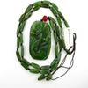 2" China Certified Nature Hetian Nephrite Green Jade Wealth Fish and Lotus Hand Carved Necklace Pendant 2525 view 3