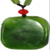 2" China Certified Nature Hetian Nephrite Green Jade Wealth Fish and Lotus Hand Carved Necklace Pendant 2525 view 4