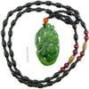 1.9" China Certified Nature Hetian Nephrite Green Jade Fortune Fish Double Hand Caved Necklace Pendant 2546 view 1