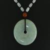 1.6" China Certified Grade A Nature Hisui Jadeite Jade Peace Button Hand Carved Neckalce Pendants 4710 view 2