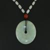 1.6" China Certified Grade A Nature Hisui Jadeite Jade Peace Button Hand Carved Neckalce Pendants 4710 view 3