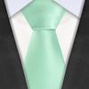 TIE G 5pcs Tie Set in Premium Gift Box : Solid Color Necktie, Satin Bow Tie, Pocket Square, Tie Bar, Cuff Links (D-BB Mint) view 2