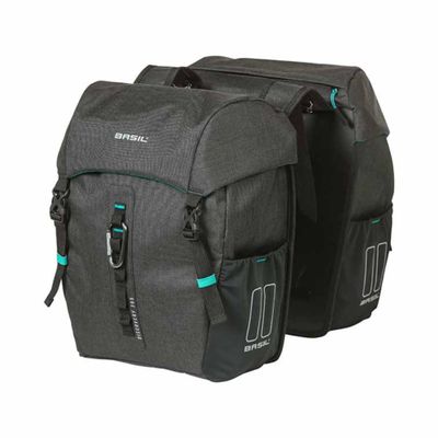 Basil Unisex Adult's Doppelpacktasche-2179234760 Double Bag, Black Melee, 18 l
