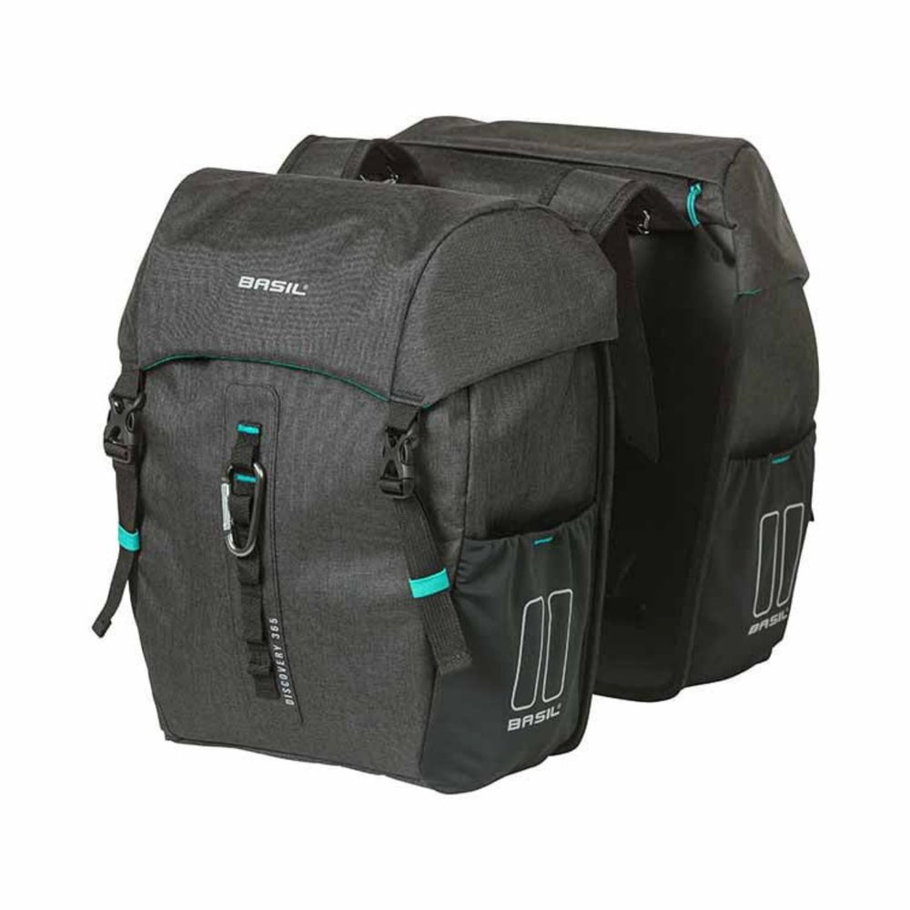 Basil Unisex Adult's Doppelpacktasche-2179234760 Double Bag, Black Melee, 18 l