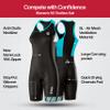 SLS3 Triathlon Suits Women - One Piece Tri Suit Women with Comfortable and Durable FRT Fabric - No Shelf Bra (Black/Martinica Blue Stripes, Medium) view 4