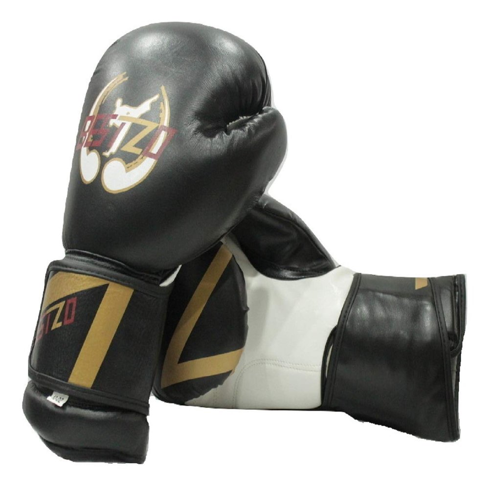 Bestzo Boxing Gloves Men Real Leather Muay Thai Training Gloves, Sparring Punching Mitts,Kickboxing Punching Bag Gloves,Fighting,Punch Bags - 12 OZ