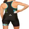 SLS3 Triathlon Suits Women - One Piece Tri Suit Women with Comfortable and Durable FRT Fabric - No Shelf Bra (Black/Ocean Blooms, X-Large) view 2
