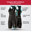 SLS3 Triathlon Suits Women - One Piece Tri Suit Women with Comfortable and Durable FRT Fabric - No Shelf Bra (Black/Ocean Blooms, X-Large) view 4