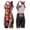 SLS3 Triathlon Suits Women  Sleeveless Trisuit Women - Premium FX Fabric, Tri Suit Womens Triathlon Suit, No Shelf Bra (Pink Sunrise Blooms, X-Small) view 1