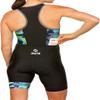 SLS3 Triathlon Suits Women - One Piece Tri Suit Women with Comfortable and Durable FRT Fabric - No Shelf Bra (Black/Tropical Camo, Large) view 2