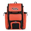 Boombah Catchers Superpack Bat Bag - 23-1/2" x 13-1/2" x 9-1/2" - Black/Orange - Holds 4 Bats - Backpack Version (no Wheels) view 1