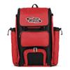 Boombah Catchers Superpack Bat Bag - 23-1/2" x 13-1/2" x 9-1/2" - Black/Red - Holds 4 Bats - Backpack Version (no Wheels) view 1