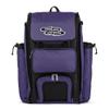Boombah Catchers Superpack Bat Bag - 23-1/2" x 13-1/2" x 9-1/2" - Black/Purple - Holds 4 Bats - Backpack Version (no Wheels) view 1
