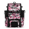 Boombah Superpack Bat Pack -Backpack Version (no wheels) - Holds 4 Bats - Camo Black/Pink - For Baseball or Softball
