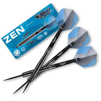 Shot! Darts Zen Roshi Steel Tip Dart Set (18g/20g) | 90% Tungsten Barrels | Front Balanced for Maximum Aerodynamics | Handcrafted Pro Metal Tip Darts for Bristle Dartboard | Made in New Zealand
