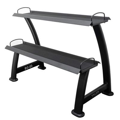 Valor Fitness 2-Tier Kettlebell Storage Rack  Heavy Duty Weight Holder, Organize Gym Equipment, 600 lb Max Weight Capacity for Dumbbells, Kettlebells & Fitness Gear