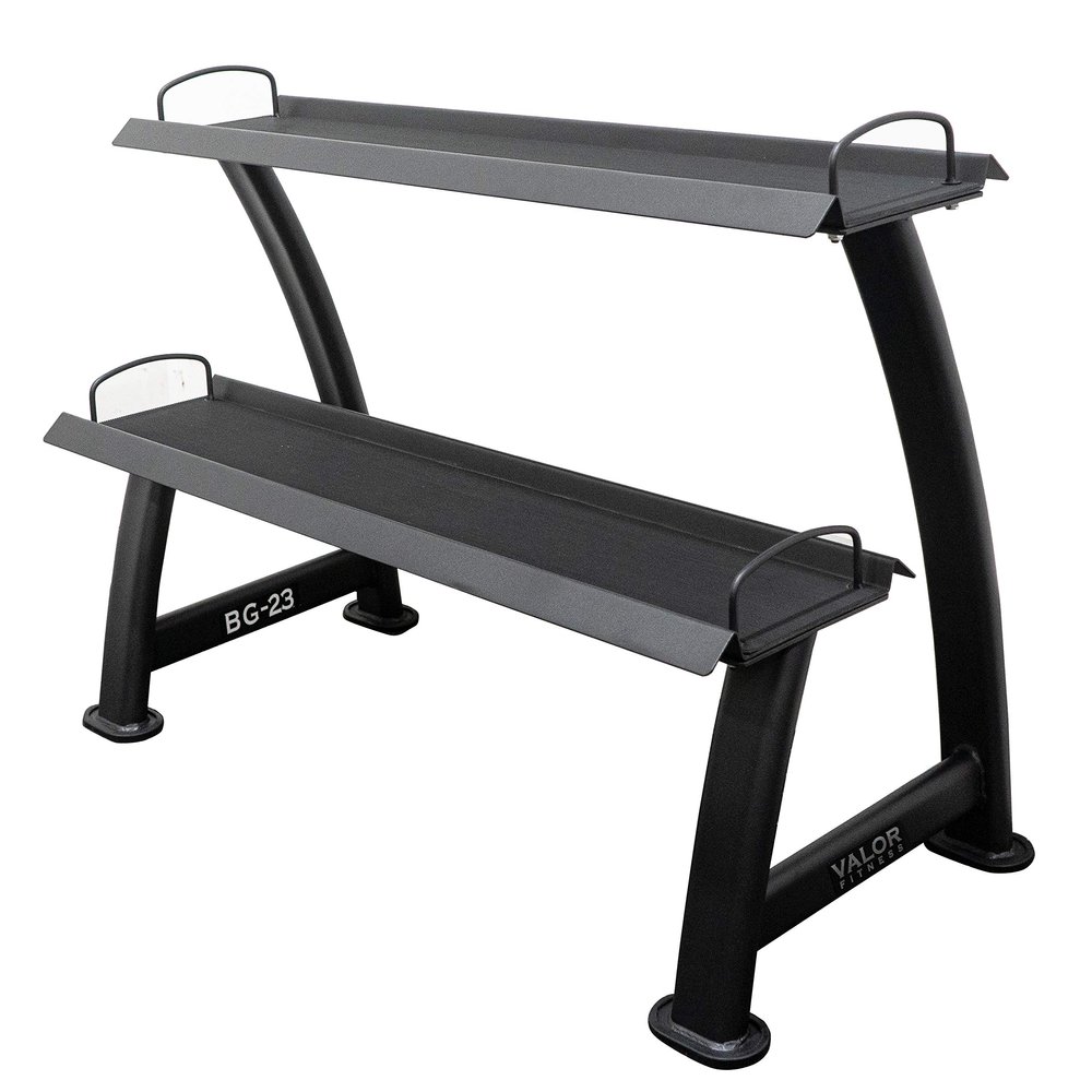 Valor Fitness 2-Tier Kettlebell Storage Rack Heavy Duty Weight Holder, Organize Gym Equipment, 600 lb Max Weight Capacity for Dumbbells, Kettlebells & Fitness Gear