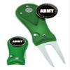 Clip Wipes Army Divot Tool Switchblade Style with Ball Marker (Green-Army)