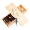 Forseti Steel Barca Damascus Steel Folding Knife with Carved Bone Handle view 1