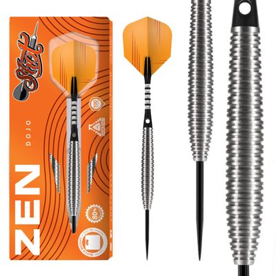 Shot! Darts Zen Dojo Steel Tip Dart Set | 80% Tungsten Barrel | Torpedo Shape Front Balanced | Handcrafted Professional Darts with Flights | Steel Tip for Bristle Dartboard | Made in New Zealand