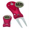 Clip Wipes Army Divot Tool Switchblade Style with Ball Marker (Red-Strong) view 1