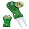 Clip Wipes Army Divot Tool Switchblade Style with Ball Marker (Green-Shield)