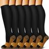 6 Pack Copper Compression Socks for Women and Men Circulation-Best Support for Medical,Running,Nursing,Athletic view 1