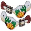 Showman Ladies Sunflower & Cactus Overlay Leather Spur Straps! New Horse TACK! view 1