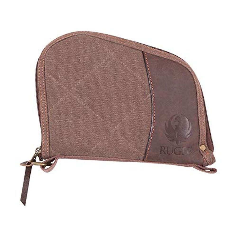 Allen Company Ruger Prescott Heritage Pistol Case by Allen Company, Fits: Sub Compact 2in/50mm, Compact 4.2in/106.6mm, Med Frame 4 in/101.6 mm, Larg Frame 5 in/127 mm, Cotton Canvas, 9 x 7 inch, Brown
