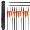 Obert 12Pcs Archery Pure Carbon Arrows 30 Inch Hunting Arrows Spine 350 with Screw-in Arrow Tips for Recurve Bow & Compound Bow view 1