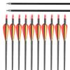 Obert 12Pcs Archery Pure Carbon Arrows 30 Inch Hunting Arrows Spine 350 with Screw-in Arrow Tips for Recurve Bow & Compound Bow view 4