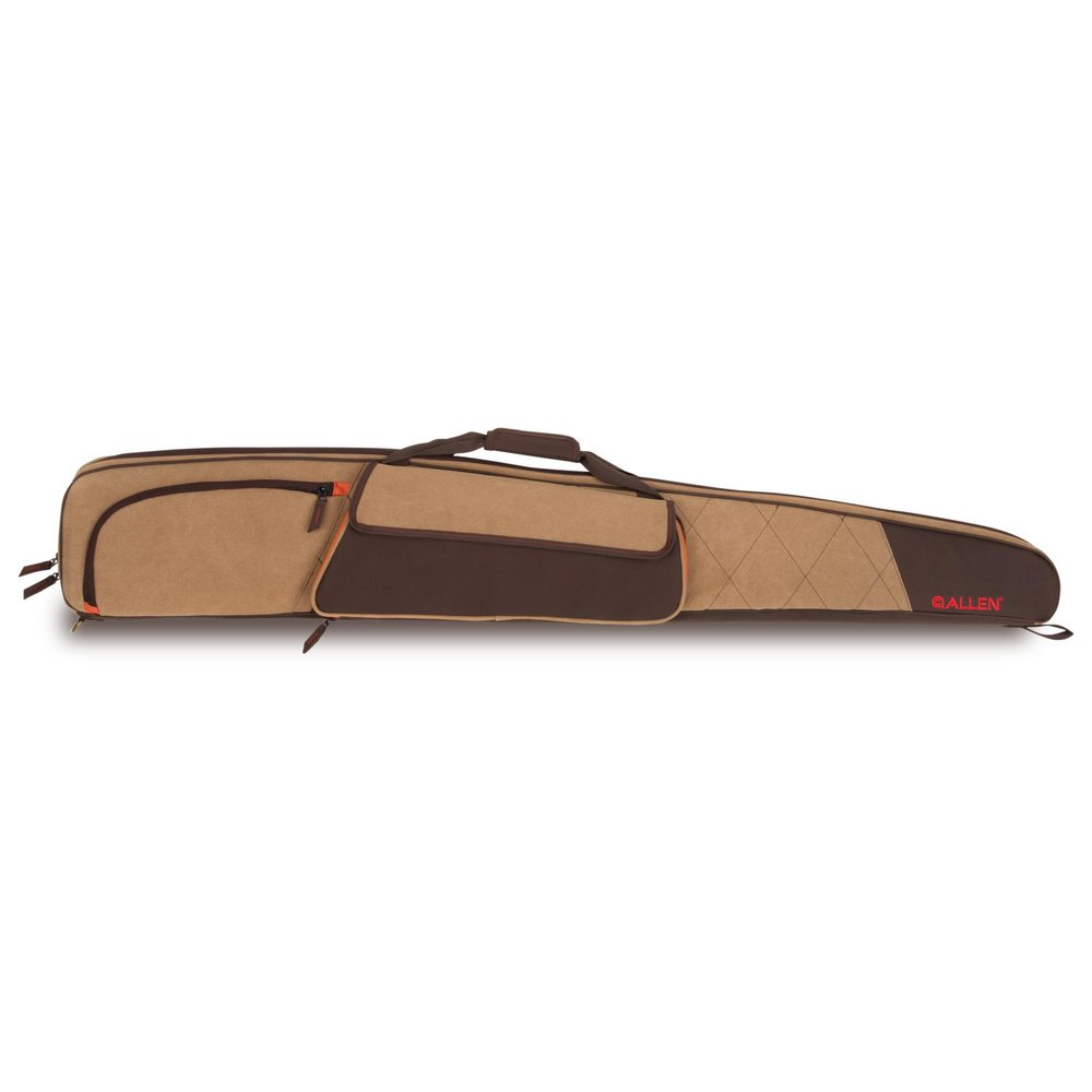 Allen Company Humbolt 52-Inch Shotgun Case Cotton Canvas Gun Case with Quilted Interior, Padded Wrap Handle, Shell Loops & Storage Pockets Tan/Brown