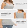 Air Curvey 4 Pack Tank Top for Women Basic Undershirt Tanks Sleeveless Casual Shirts Soft Seamless Layering Tops Black White Grey Navy M view 4