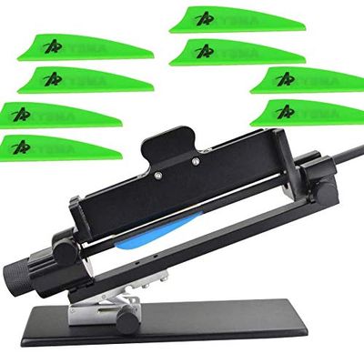 SHARROW Archery Arrow Fletching Jig Adjustable Stick Feather Tool for Hunting Arrows Shaft DIY (Black)