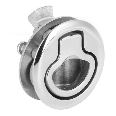 Acouto 316 Stainless Steel Marine Flush Pull Latch, Boat Hatch, Hatch Pull Handle, Stainless Steel Marine Flush Handle Deck Cover Door Lock Accessory Boat Deck Hardware