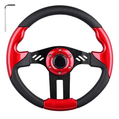 Golf Cart Steering Wheel with Premium Grip Leather fit EZGO TXT/RXV, Club Car DS/Precedent/Tempo/Onward, Yamaha G1-G29 Golf Carts, Universal Golf Cart Steering Wheel with Ergonomic Design