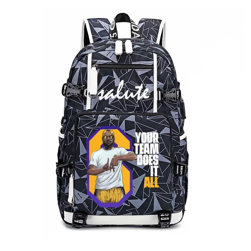 Basketball Player LJ23 Multifunction Backpack Travel Daypack Fans Bag (Style 9)