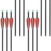 Obert 24pcs 31Inch Archery Carbon Arrow Spine 500 with Black Quivers for Hunting Shooting Target Practice view 2