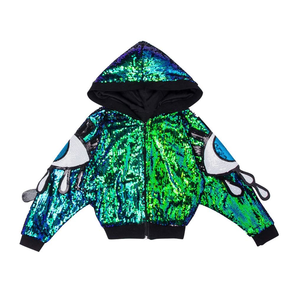 ORANXIN Girls Shorts Sets Dance Jazz Hip Hop Costumes Sequins Suits Dancewear