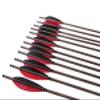 Obert 12pcs Archery Pure Carbon Arrows 30" Spine 500 with 5" Real Turkey Feathers for Hunting Recurvebow Compoundbow view 3