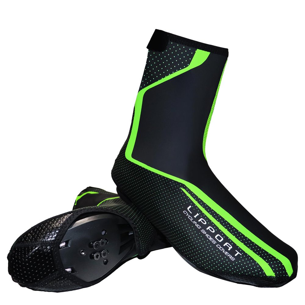 Lipport Waterproof Cycling Shoe Covers Winter Road Bike Overshoes Thermal Warm Shoes Cover for Men Women, MTB Bicycle BootiesGreenL