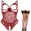 Lingerie for Women One-Piece Teddy Lingerie Sexy Bodysuit Lace Nightie S-3XL(A-Wine Red,2XL) view 1