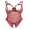 Lingerie for Women One-Piece Teddy Lingerie Sexy Bodysuit Lace Nightie S-3XL(A-Wine Red,2XL) view 3